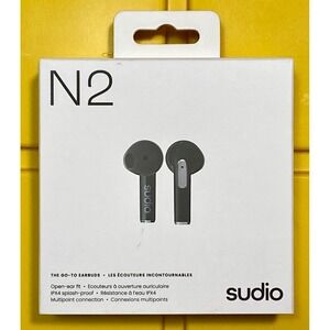 Sudio‎ N2 True Wireless Earbuds Open Ear Fit IPX4 Water Resistance Bluetooth Blk